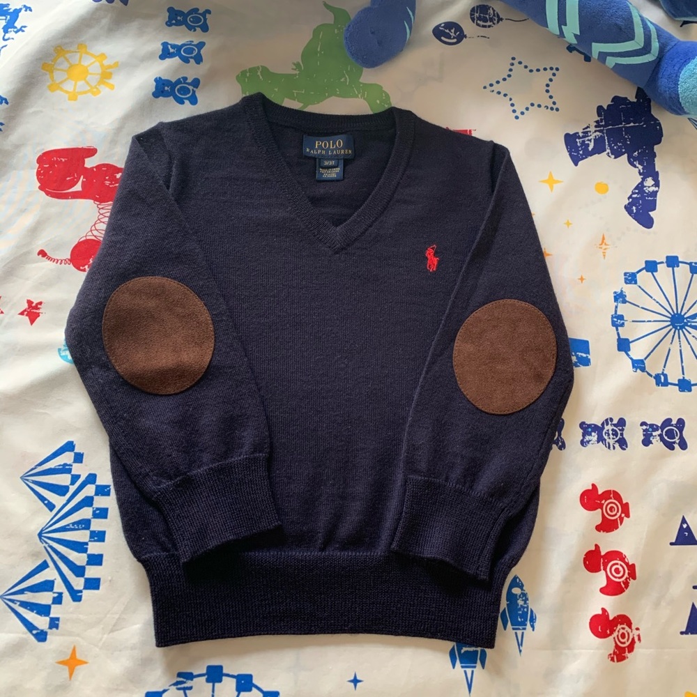 Ralph Lauren toddler boy sweater with elbow patch